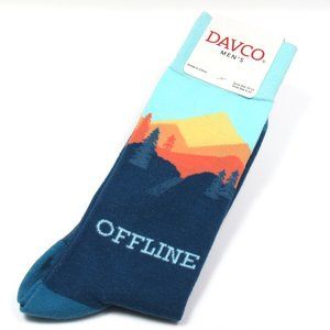 DAVCO Men's Socks Offline Wilderness Theme Scene Light Blue Multi 10-13